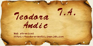 Teodora Andić vizit kartica